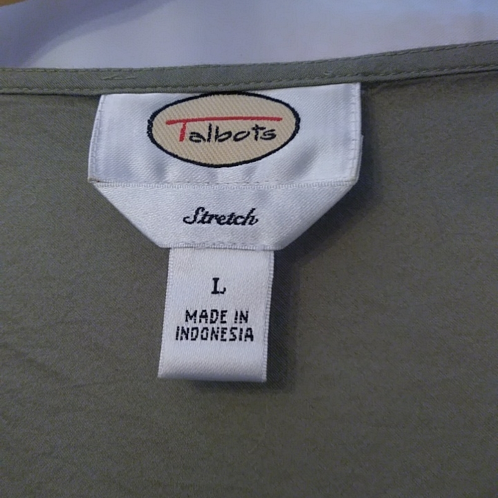 Talbots L Olive V Neck With Lace Bottom - Picture 4 of 10